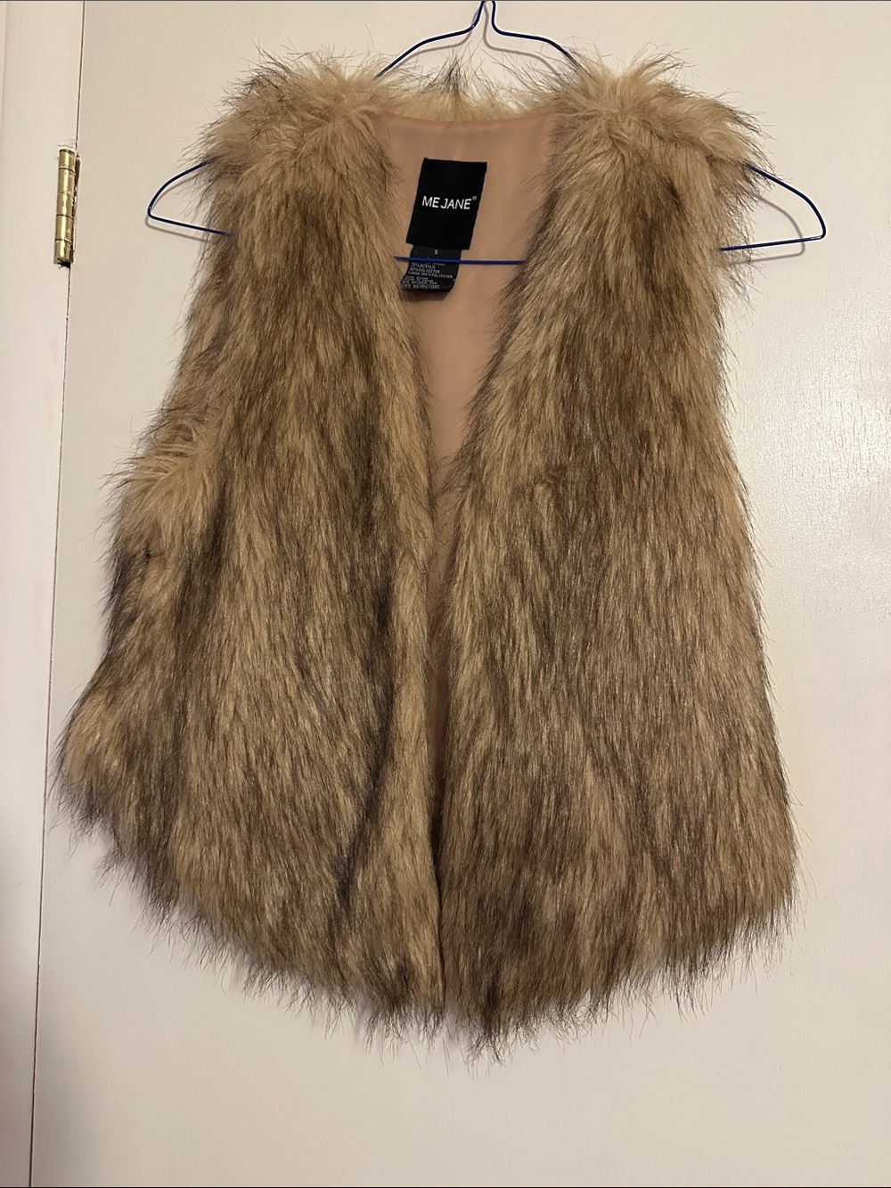 Me Jane Faux Fur Vest in Tan Brown